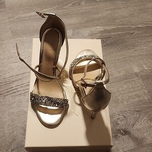 Jewel by Badgley Mischka Gold Strappy Heels